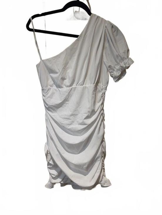 b darlin juniors ruched bodycon dress | Dresses | B Darlin White One Shoulder Puffsleeve Size 9 Lining Polyester Style: Off The Shoulder 60 Year Old Lady Jacket Length:Regular